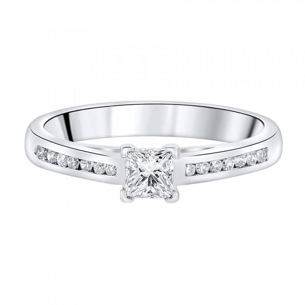 Platinum 0.30ct D VS1 EGL princess cut diamond ring