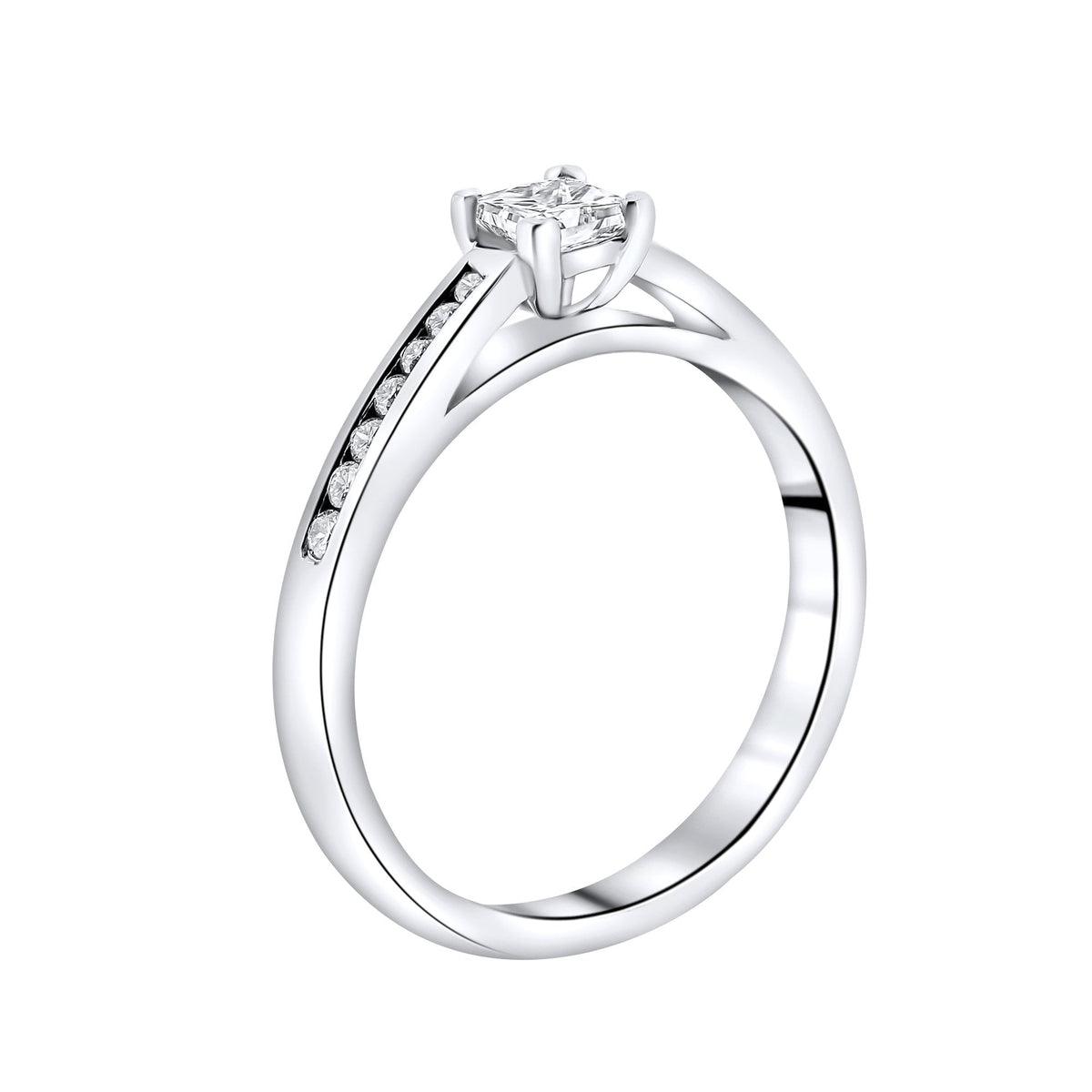Platinum 0.30ct D VS1 EGL princess cut diamond ring