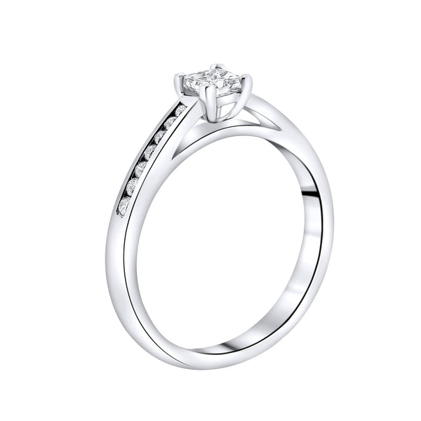 Platinum 0.30ct D VS1 EGL princess cut diamond ring