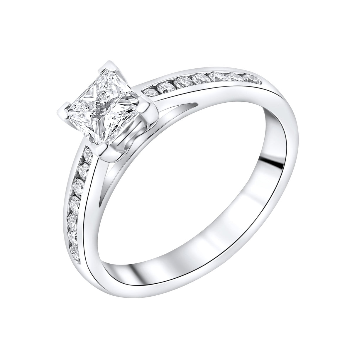 Platinum 0.70ct E SI1 GIA princess cut diamond ring