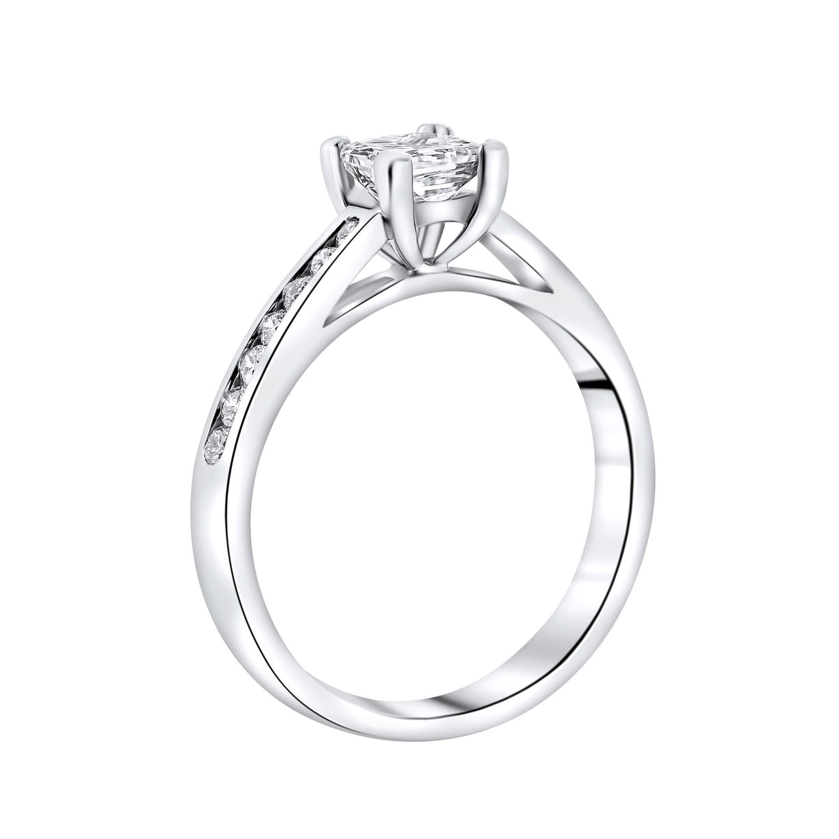 Platinum 0.70ct E SI1 GIA princess cut diamond ring
