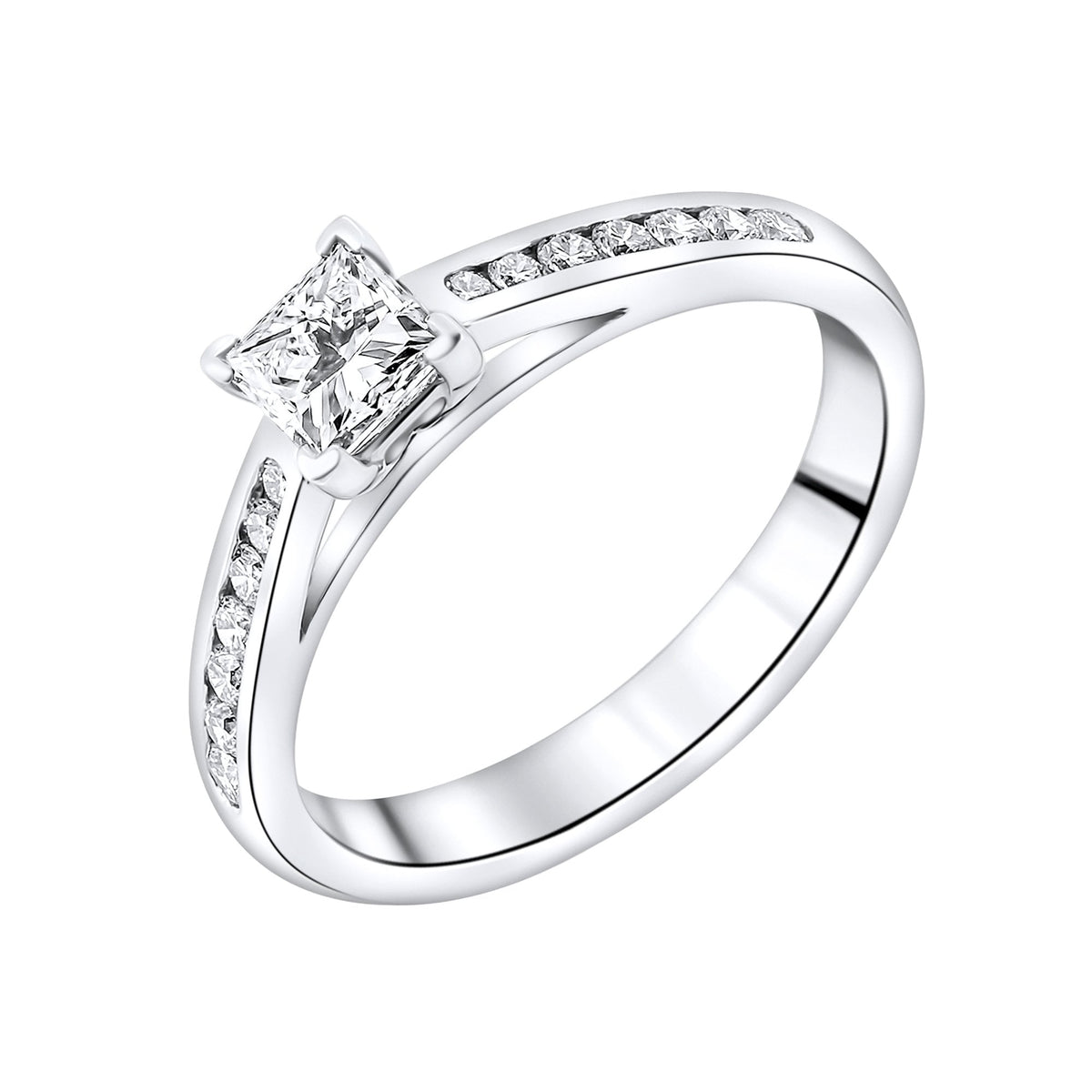 Platinum 0.50ct E SI1 GIA princess cut diamond ring