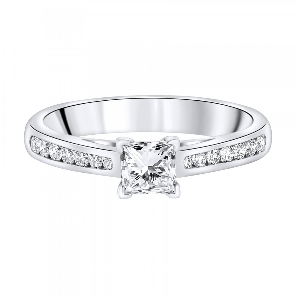 Platinum 0.50ct E SI1 GIA princess cut diamond ring