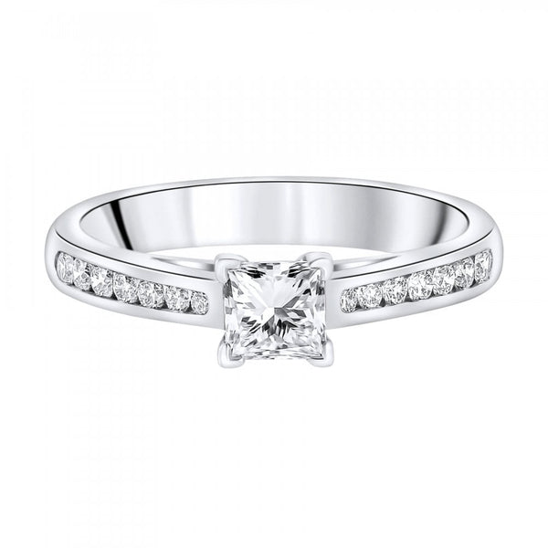 Platinum 0.50ct E SI1 GIA princess cut diamond ring