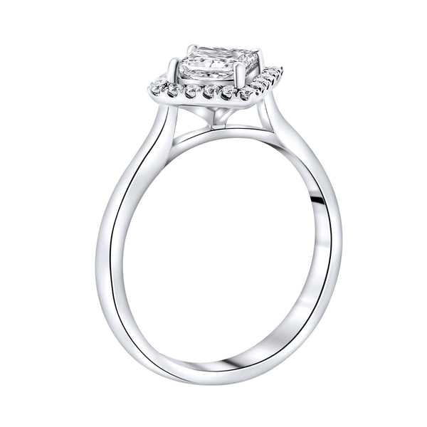Platinum 0.55ct D VVS2 EGL princess cut diamond halo ring