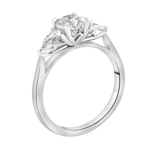 Lab grown platinum 1.23ct D VVS2 IGI round & pear diamond ring