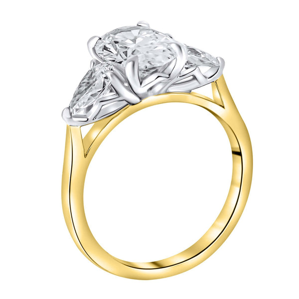 LG 18ct yellow gold 2.85ct D VVS2 IGI oval & pear diamond ring