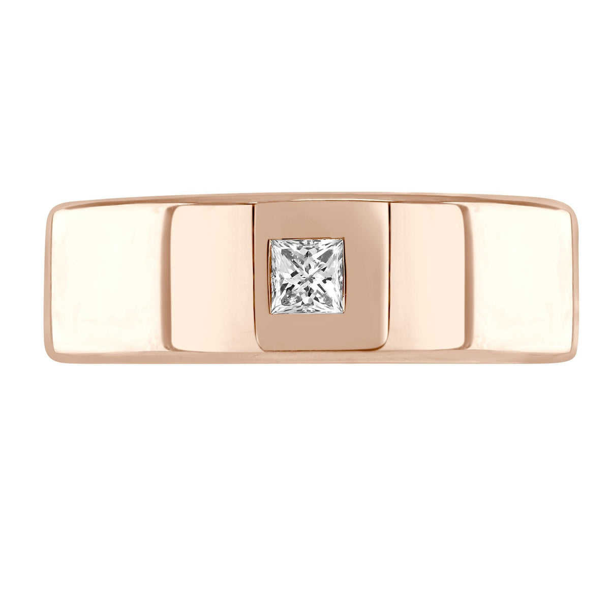 18ct rose gold 6.0mm 0.20ct diamond extra heavy court ring