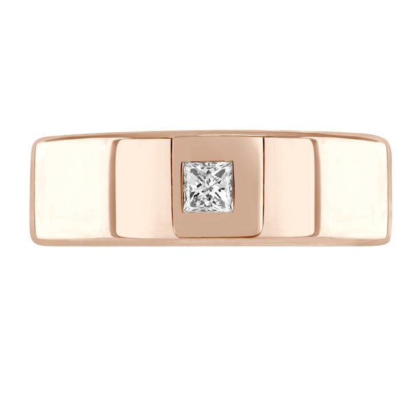 18ct rose gold 6.0mm 0.20ct diamond extra heavy court ring