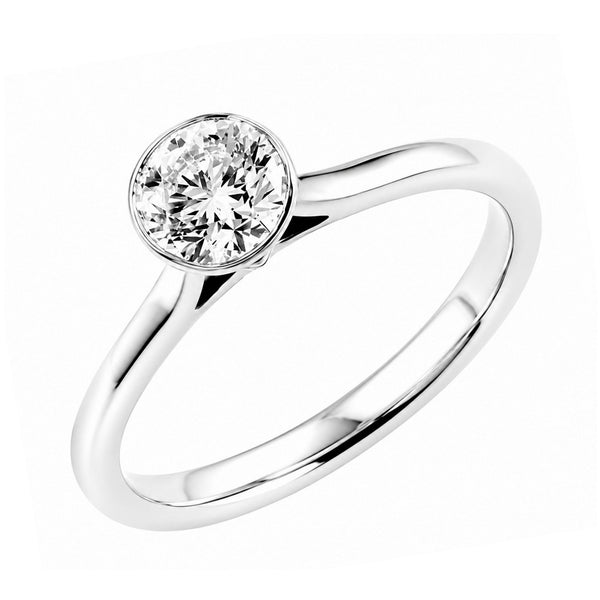 Platinum 0.60ct F VS2 EGL round brilliant cut diamond ring
