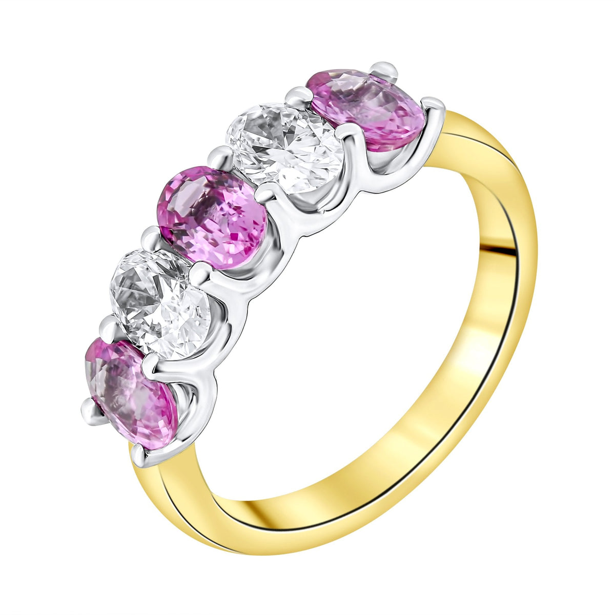 18ct yellow gold 1.62ct pink sapphire & 0.85ct diamond ring