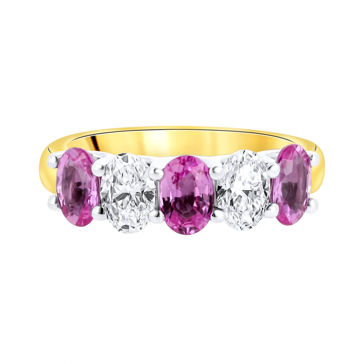 18ct yellow gold 1.62ct pink sapphire & 0.85ct diamond ring