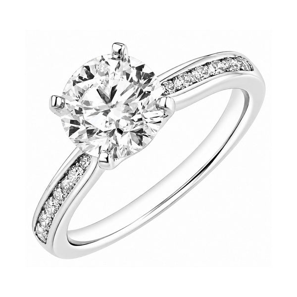 Platinum 1.52ct F VS2 GIA round brilliant cut diamond ring