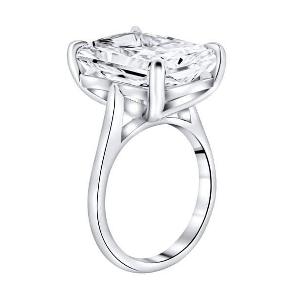 Lab grown platinum 11.12ct E VVS2 IGI radiant cut diamond ring