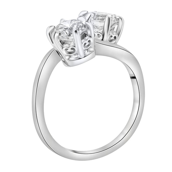 Lab grown platinum 3.00ct D VVS2 IGI round 2 stone ring