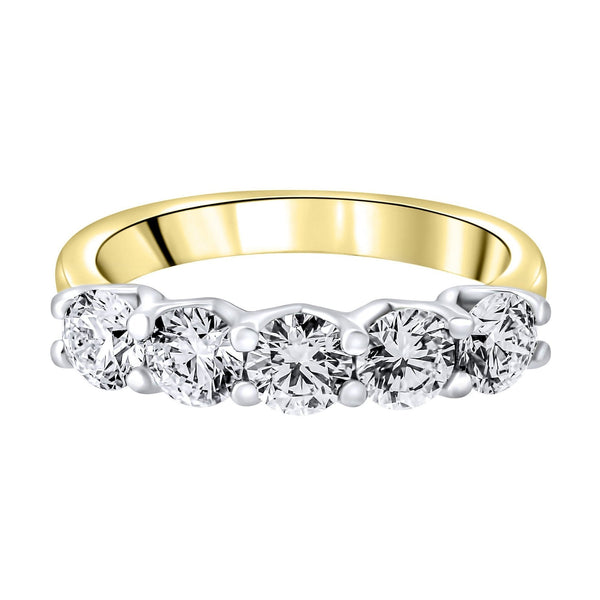 LG 18ct yellow gold 2.00ct D VVS2 IGI round diamond 5 stone ring