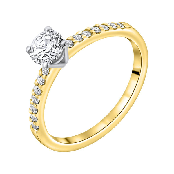 Platinum 0.52ct F VS2 GIA round brilliant cut diamond ring