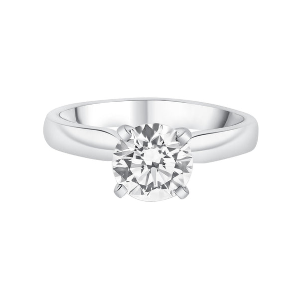 Lab grown platinum 2.00ct D VVS2 IGI round cut diamond ring