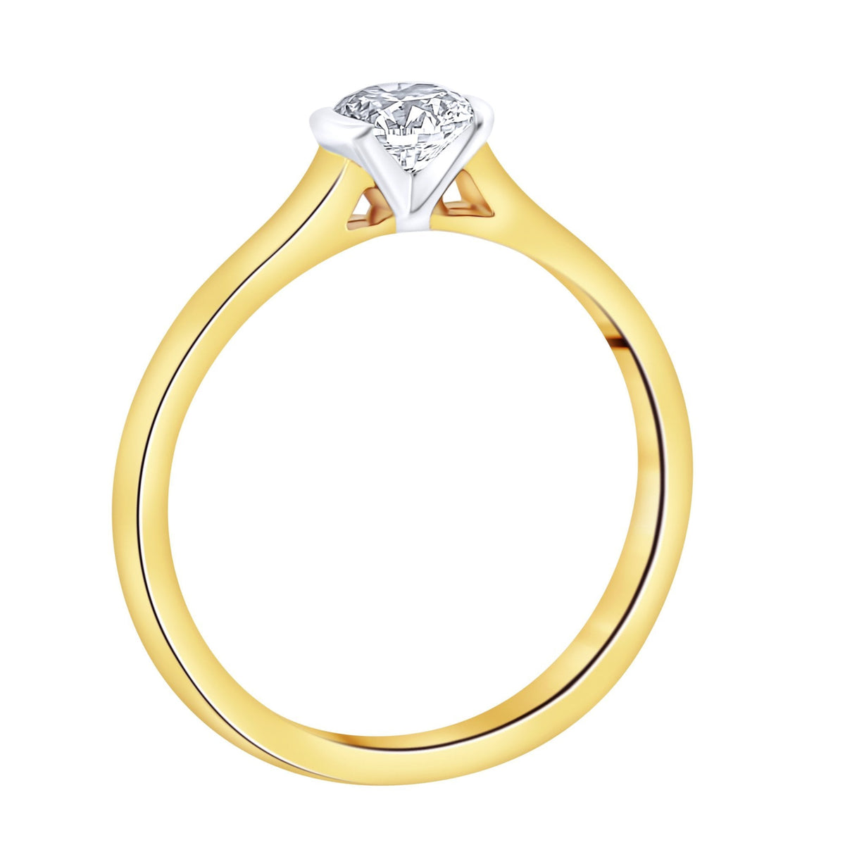 18ct yellow gold 0.51ct D SI1 EGL round brilliant cut ring