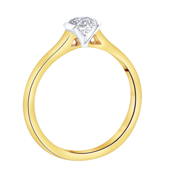 18ct yellow gold 0.51ct D SI1 EGL round brilliant cut ring
