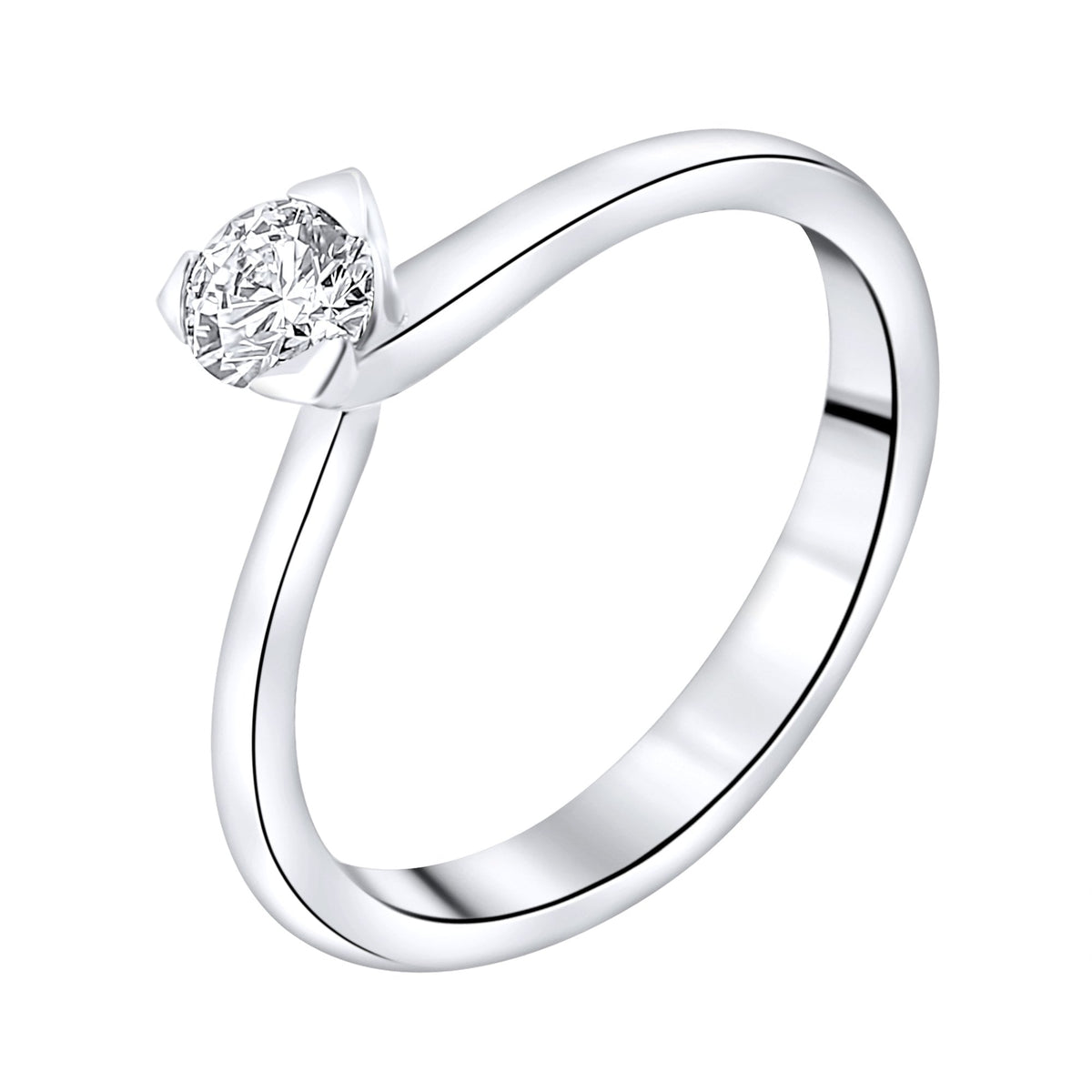 Platinum 0.34ct E VS1 EGL round brilliant cut diamond ring