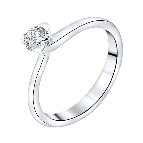 Platinum 0.34ct E VS1 EGL round brilliant cut diamond ring