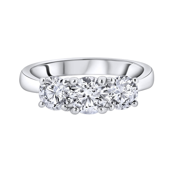 Platinum 1.77ct E VS1/2 GIA round cut diamond 3 stone ring