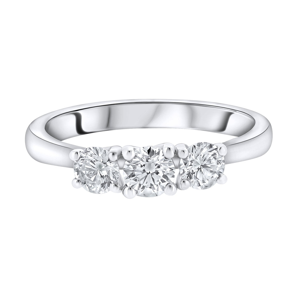 Platinum 0.71ct F SI1 EGL round brilliant 3 stone diamond ring