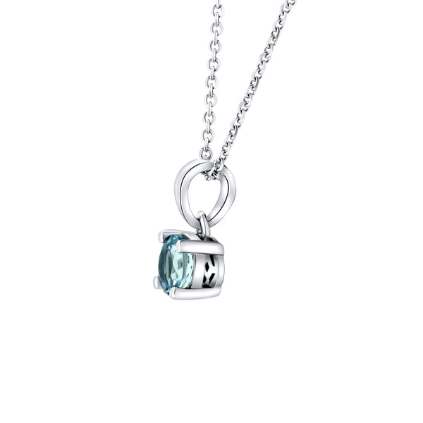 Platinum 5mm x 5mm aquamarine pendant