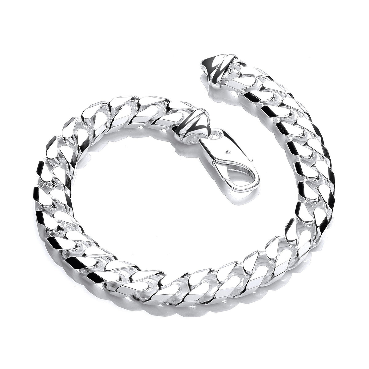 Silver 7.4mm 8" curb 30.4g bracelet