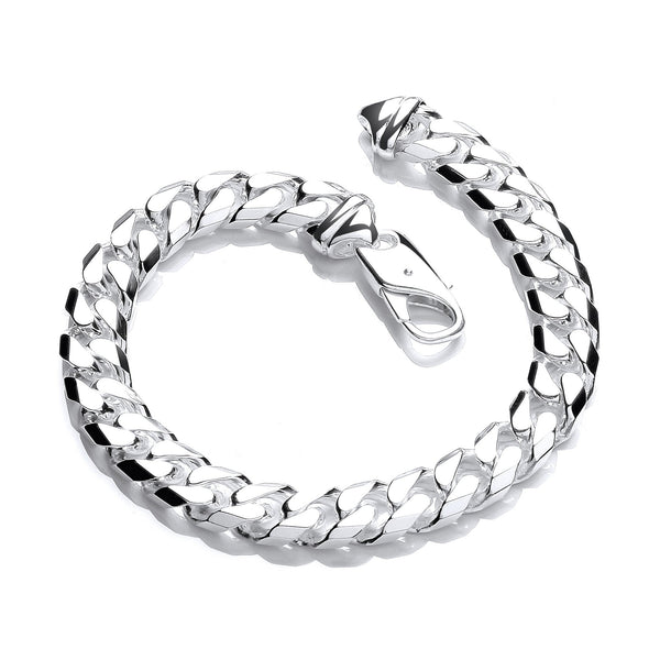 Silver 7.4mm 8" curb 30.4g bracelet