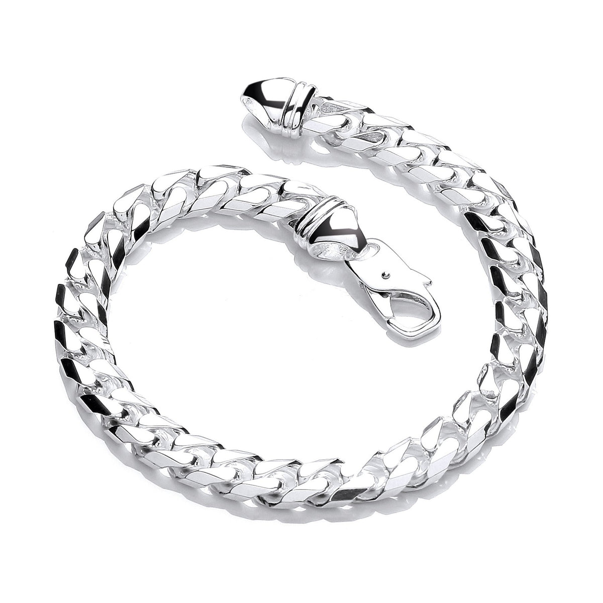 Silver 9.5mm 8" curb 47.5g bracelet