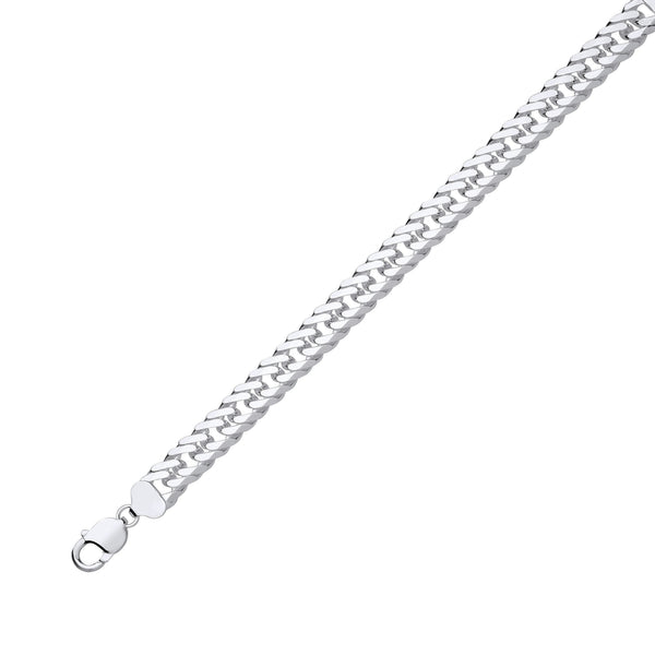 Silver 11mm 8" double curb 37.8g bracelet