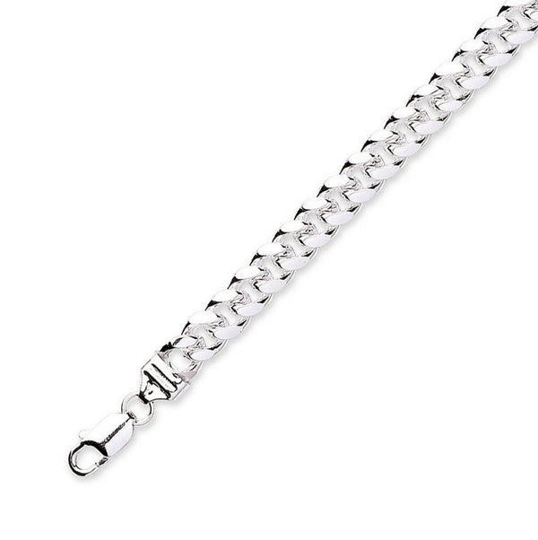 Silver 8.5mm 8" dome Cuban link 37g bracelet
