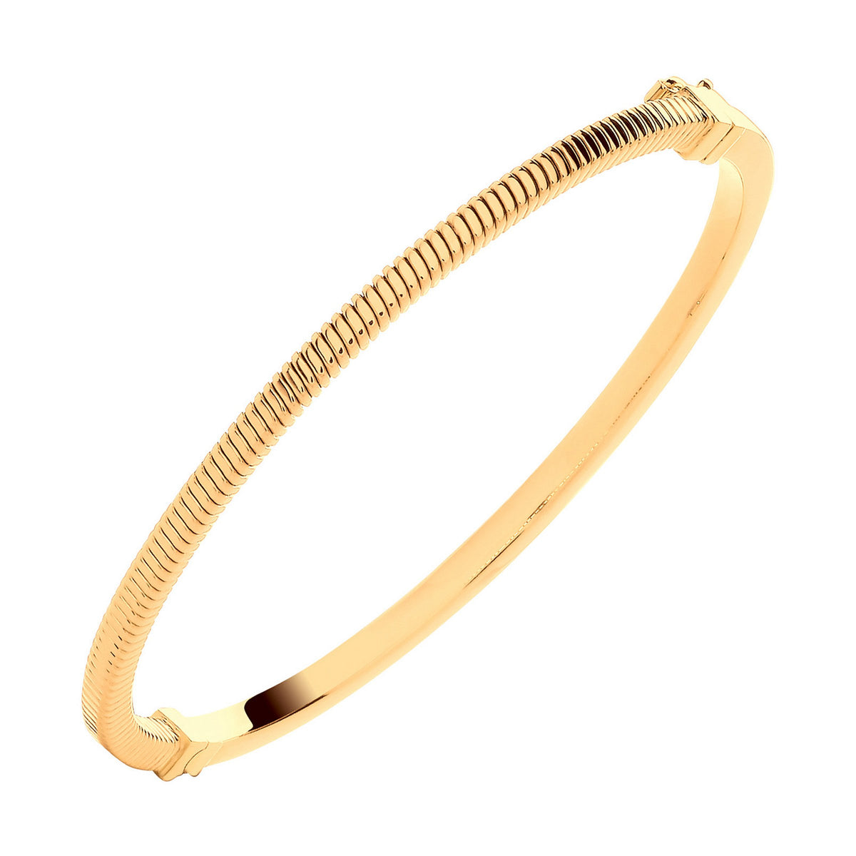 9ct yellow gold 3mm snake style bangle