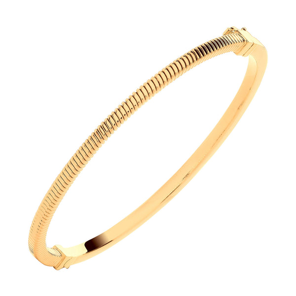 9ct yellow gold 3mm snake style bangle
