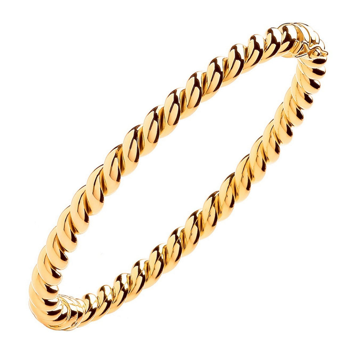9ct yellow gold 5.5mm twist hollow bangle