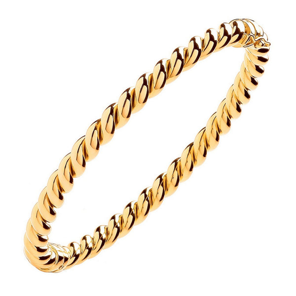 9ct yellow gold 5.5mm twist hollow bangle