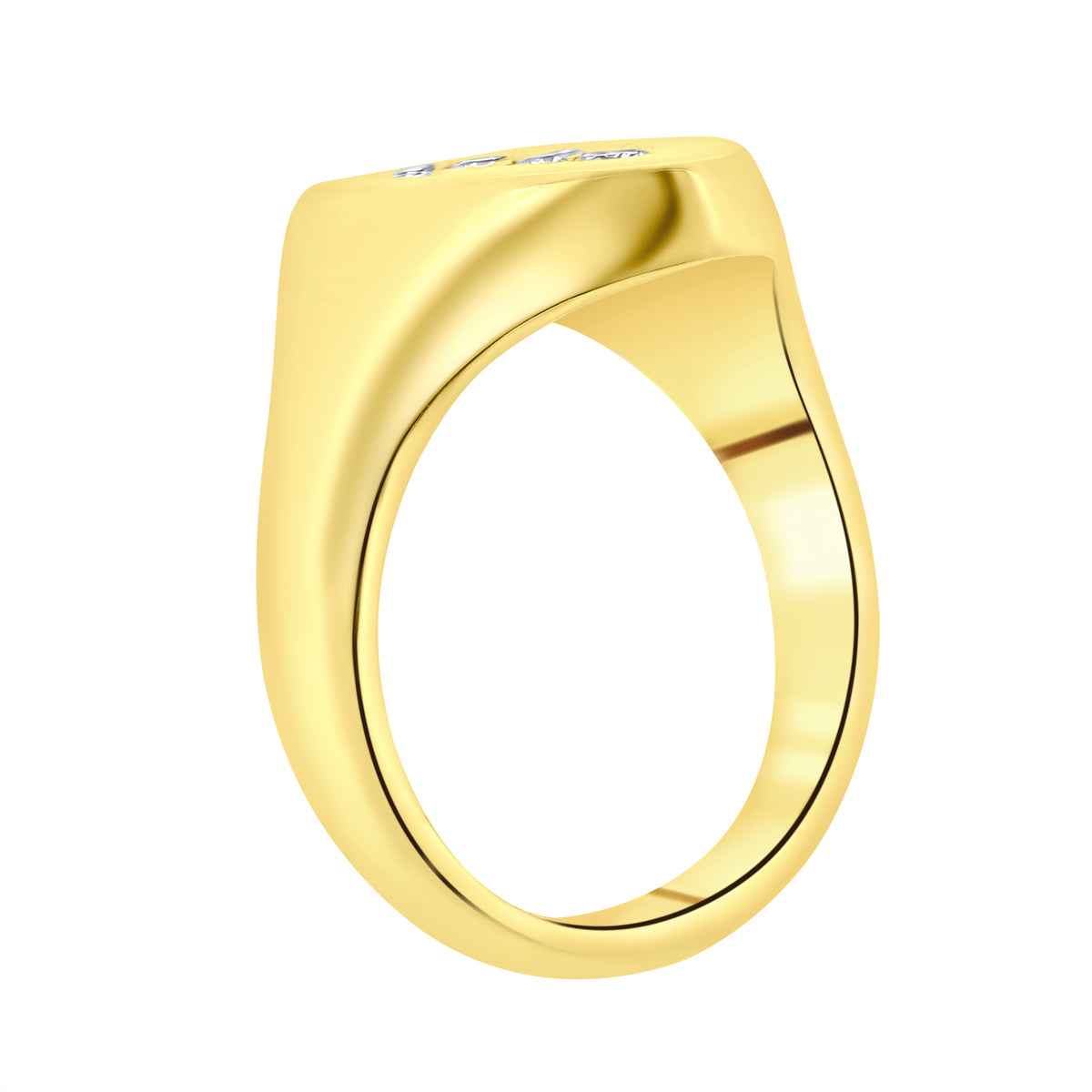 Preowned 18ct yellow gold 0.20ct diamond signet ring