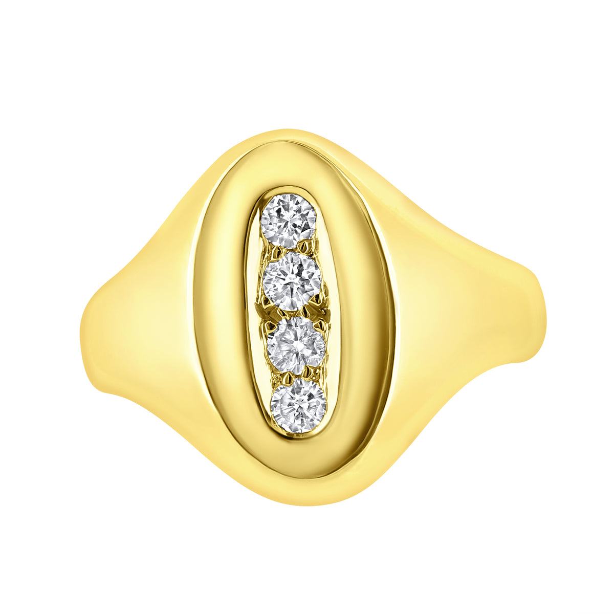 Preowned 18ct yellow gold 0.20ct diamond signet ring