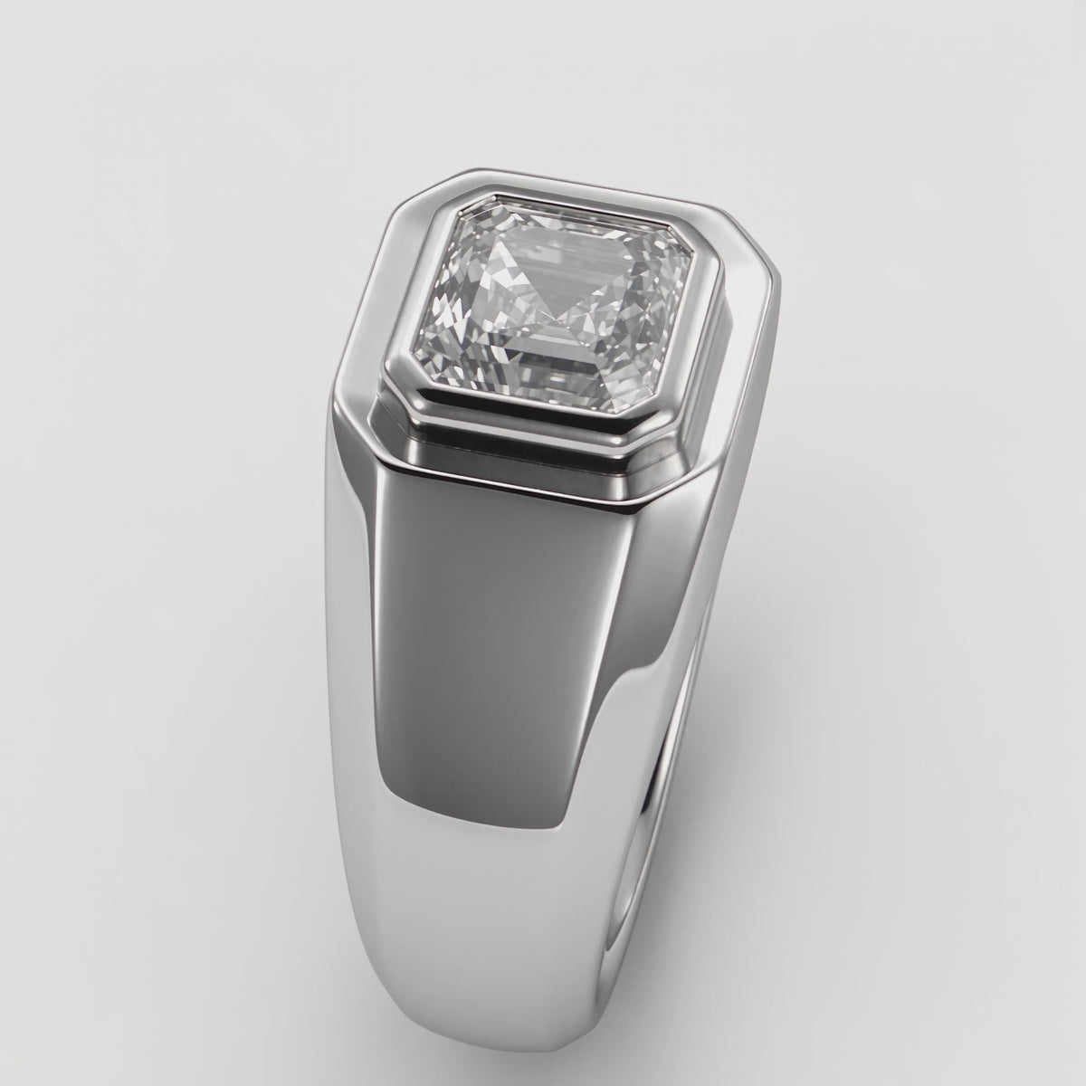 Lab grown platinum 2.01ct D VVS2 IGI asscher cut ring