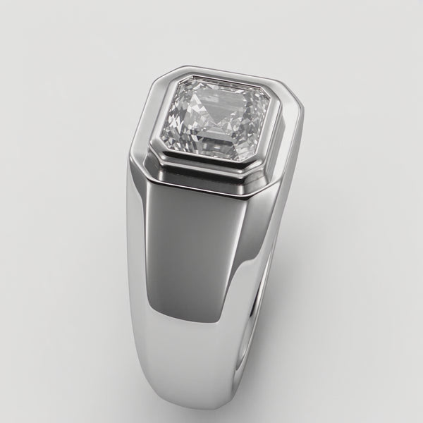 Lab grown platinum 2.01ct D VVS2 IGI asscher cut ring
